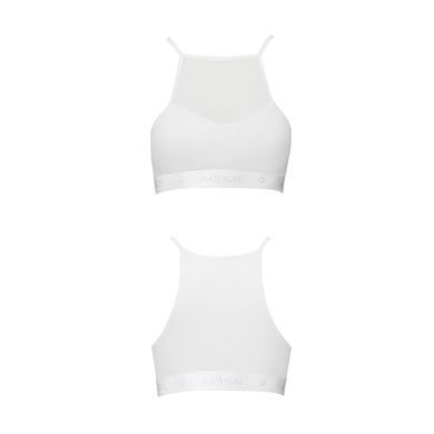 Спортивный топ с прозрачной вставкой Passion PS006 TOP white, size L SO4243 фото