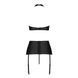 Комплект из эко-кожи с имитацией шнуровки Nancy Set black S/M - Passion топ, трусики и пояс для чуло SO5374 фото 4