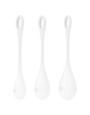 Набор йони бусин Satisfyer Yoni Power 1 White, диаметр 2-2,5-3см, вес 22-46-74гр SO6735 фото