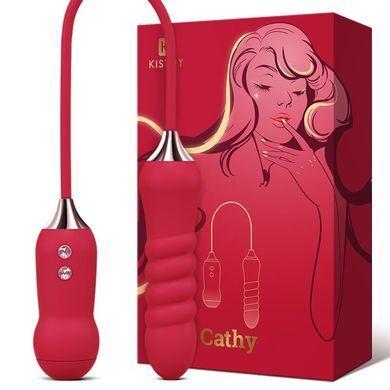 Пульсатор с вакуумным стимулятором Kistoy Cathy Red на гибкой сцепке SO6036 фото