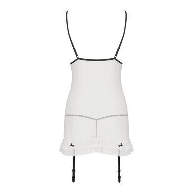 Сорочка прозрачная с пажами ORIHIME CHEMISE white L/XL - Passion, трусики, стрэпы EL16404 фото