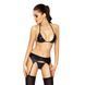 Комплект белья под латекс CAPRI SET black XXL/XXXL - Passion: мини-бикини, стринги, пояс для чулок EL10903 фото 1