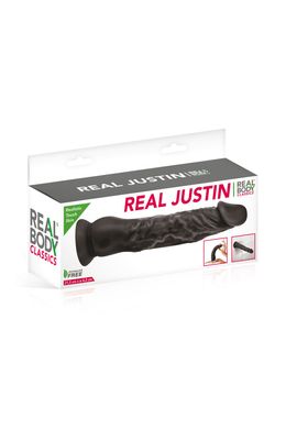 Фаллоимитатор с присоской Real Body - Real Justin Black, TPE, диаметр 4,2см SO4031 фото
