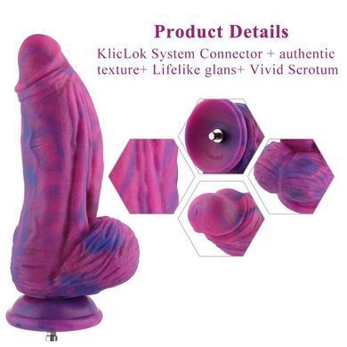 Фалоімітатор для секс-машин Hismith 9.45&Prime; Silicone Fantasy Series Dildo, система кріплення KlicLok, SO6214 фото