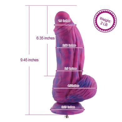 Фалоімітатор для секс-машин Hismith 9.45&Prime; Silicone Fantasy Series Dildo, система кріплення KlicLok, SO6214 фото
