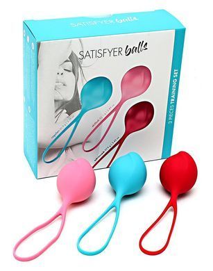Вагинальные шарики Satisfyer Strengthening Balls (3шт), диаметр 3,8см, вес 62-82-98гр, монолитные SO2302 фото