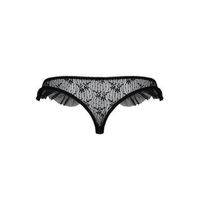 Трусики с оборками DONIA THONG black S/M - Passion Exclusive PS25902 фото