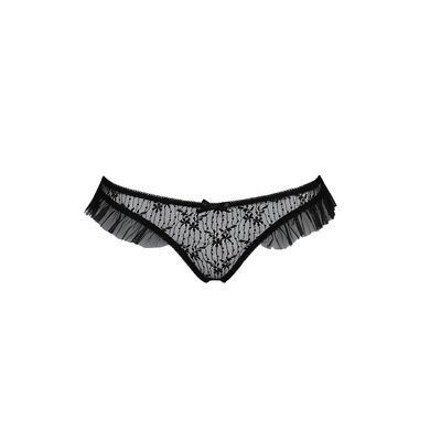 Трусики с оборками DONIA THONG black S/M - Passion Exclusive PS25902 фото