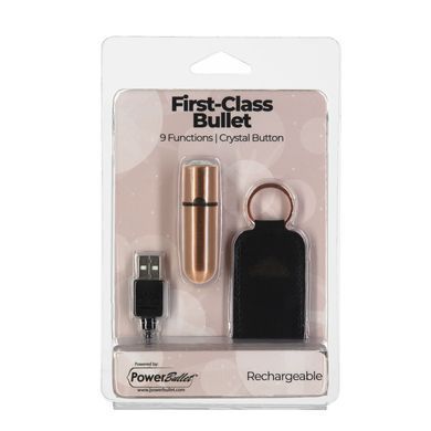 Вибропуля PowerBullet - First-Class Bullet 2.5" with Key Chain Pouch, Rose Gold SO6847 фото