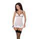 Сорочкапрозора з пажами ORIHIME CHEMISE white XXL/XXXL - Passion, трусики, стрепи EL16406 фото 1