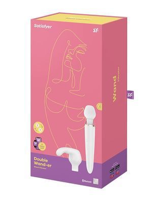 Смарт вібромасажер зі змінною головкою Satisfyer Double Wand-er SO6135 фото