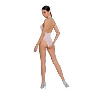 Бодістокінг з декольте Passion BS088 white, імітація корсетної шнурівки SO6384 фото