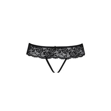 Мереживні стрінги з доступом Senia Thong black L/XL - Passion SO5379 фото