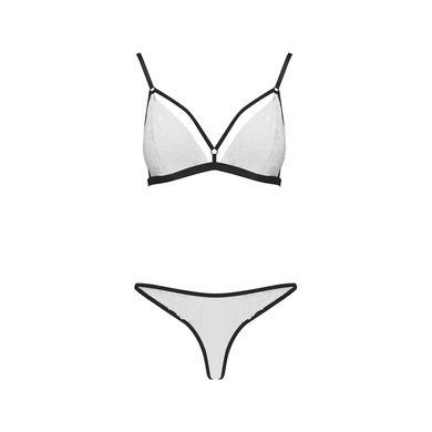Комплект білизни ORIHIME SET white L/XL - Passion: стрепи: ліф і трусики EL16407 фото