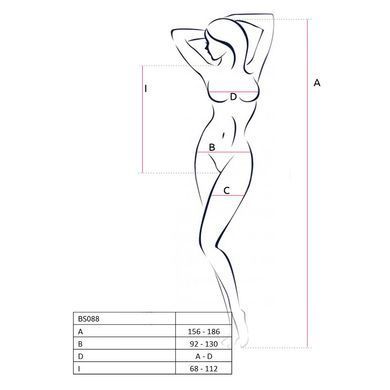 Бодістокінг з декольте Passion BS088 white, імітація корсетної шнурівки SO6384 фото