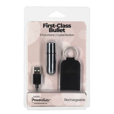 Віброкуля PowerBullet - First-Class Bullet 2.5" with Key Chain Pouch, Silver SO6848 фото