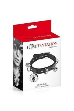 Ошейник c бубенцами Fetish Tentation Choker Bells, экокожа SO2238 фото