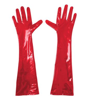 Глянцевые виниловые перчатки Art of Sex - Lora, размер М, цвет Красный SO6604 фото