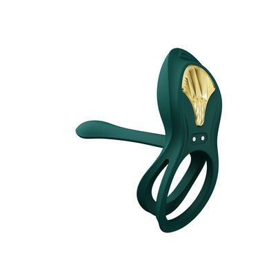 Смарт ерекційне кільце Zalo &mdash; BAYEK Turquoise Green, подвійне з ввідною частиною, пульт ДК SO6644 фото