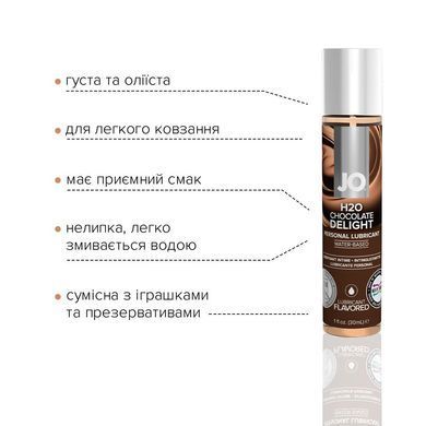Смазка на водной основе System JO H2O &mdash; Chocolate Delight (30 мл) без сахара, растительный глицерин SO1475 фото