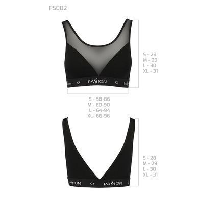 Топ з прозорою вставкою Passion PS002 TOP black, size L SO4199 фото