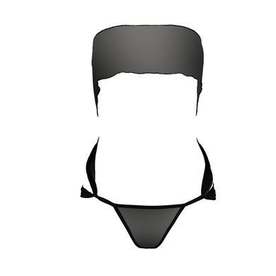 Комплект белья AMORE SET black - Passion: стринги и лиф в виде подарочной ленты с бантом EL14701 фото