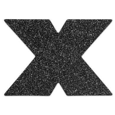 Пэстис - стикини Bijoux Indiscrets - Flash Cross Black, наклейки на соски SO2336 фото