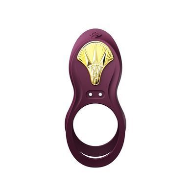 Смартэрекционное кольцо Zalo &mdash; BAYEK Velvet Purple, двойное с вводимой частью, пульт ДУ SO6645 фото