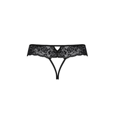 Кружевные стринги с доступом Senia Thong black XXL/XXXL - Passion SO5381 фото