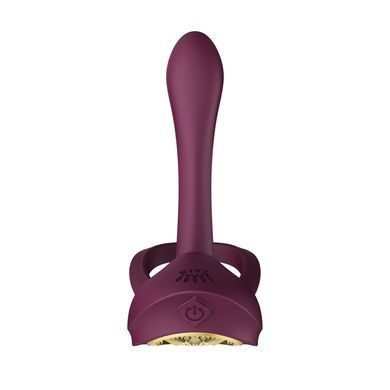 Смартэрекционное кольцо Zalo &mdash; BAYEK Velvet Purple, двойное с вводимой частью, пульт ДУ SO6645 фото