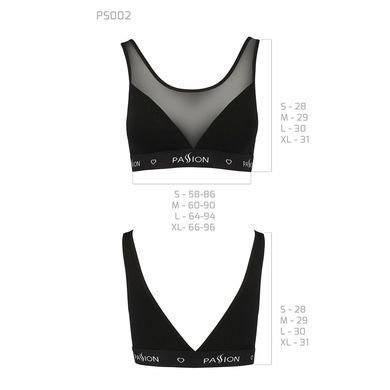 Топ з прозорою вставкою Passion PS002 TOP black, size M SO4200 фото