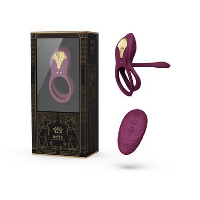 Смартэрекционное кольцо Zalo &mdash; BAYEK Velvet Purple, двойное с вводимой частью, пульт ДУ SO6645 фото