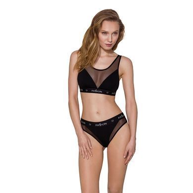 Топ з прозорою вставкою Passion PS002 TOP black, size M SO4200 фото