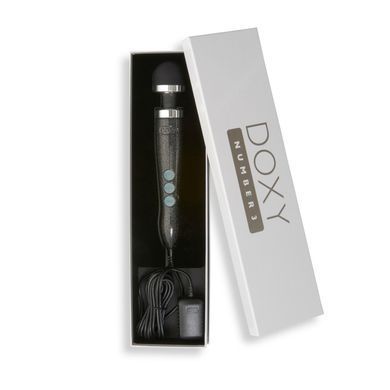 Вібромасажер DOXY Number 3 Disco Black, дуже потужний, живлення 220В, металевий корпус SO2604 фото