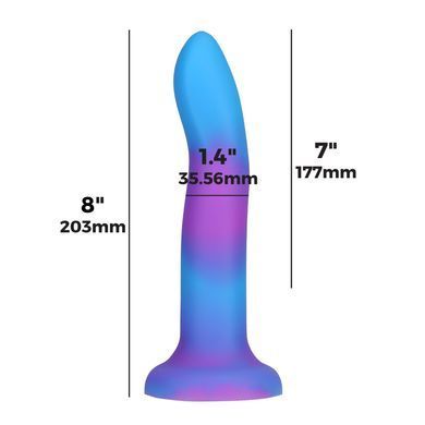 Светящийся в темноте фаллоимитатор ADDICTION - Rave - 8" Glow in the Dark Dildo - Blue Purple SO6851 фото