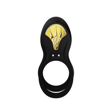 Смартэрекционное кольцо Zalo &mdash; BAYEK Obsidian Black, двойное с вводимой частью, пульт ДУ SO6646 фото