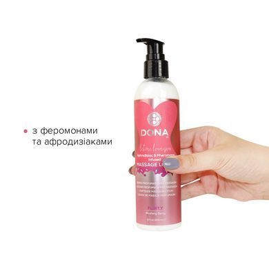 Массажный лосьон DONA Flirty - Blushing Berry (235 мл) увлажняющий с афродизиаками и феромонами SO2103 фото