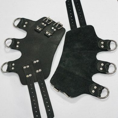 Поножи манжеты для подвеса за ноги Leg Cuffs For Suspension из натуральной кожи, цвет черный SO5182 фото