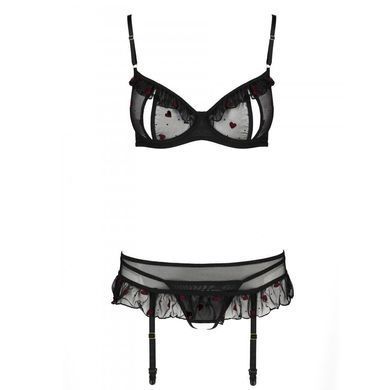 Сексуальный комплект с поясом для чулок LOVELIA SET black XXL/XXXL - Passion SO4779 фото
