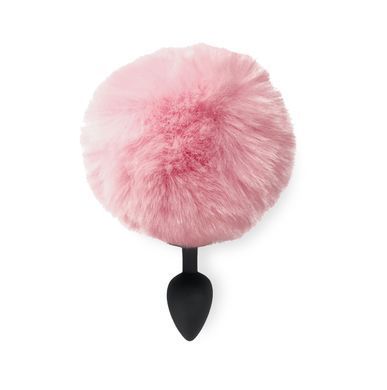 Силіконова анальна пробка М Art of Sex - Silicone Butt plug Rabbit Tail, Рожевий SO6693 фото