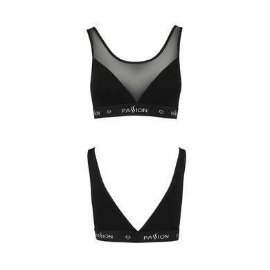 Топ з прозорою вставкою Passion PS002 TOP black, size XL SO4202 фото