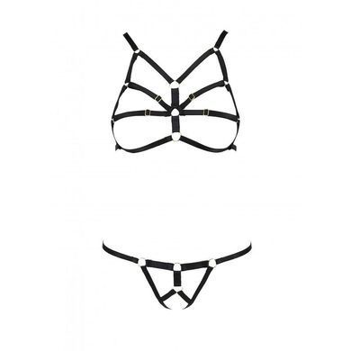 Комплект білизни зі стреп ARMANDA SET black S/M - Passion Exclusive SO5963 фото