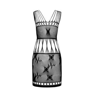 Бодістокінг &mdash; мінісукня з метеликами Passion BS090 black SO6388 фото