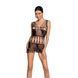 Бодістокінг &mdash; мінісукня з метеликами Passion BS090 black SO6388 фото 1