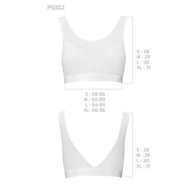 Топ з прозорою вставкою Passion PS002 TOP white, size L SO4203 фото