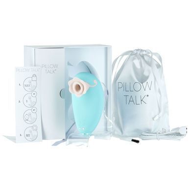 Роскошный вакуумный клиторальный стимулятор Pillow Talk - Dreamy Teal с кристаллом Swarovski SO5569 фото