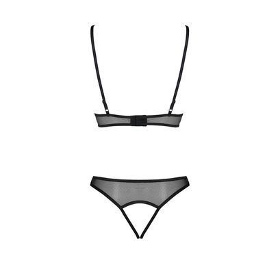 Комплект: браллет с ажурным лифом и открытыми трусиками Christa Set with Open Bra black XXL/XXXL &mdash; P SO5761 фото