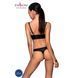 Комплект з екошкіри з люверсами та ремінцями Malwia Bikini black L/XL &mdash; Passion, бра та трусики SO5762 фото 2