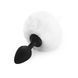Силіконова анальна пробка М Art of Sex - Silicone Butt plug Rabbit Tail, Білий SO6695 фото 1
