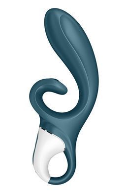Смартвібратор-кролик Satisfyer Hug Me Bluegrey, 2 мотори, діаметр 4,2см, широка кліторальна частина SO6273 фото